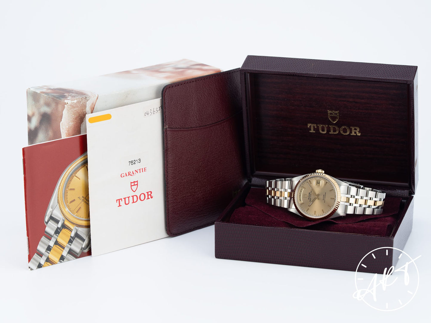 NEW Tudor Prince Day-Date Gold Dial 18K Gold & SS Auto Watch 76213 BP