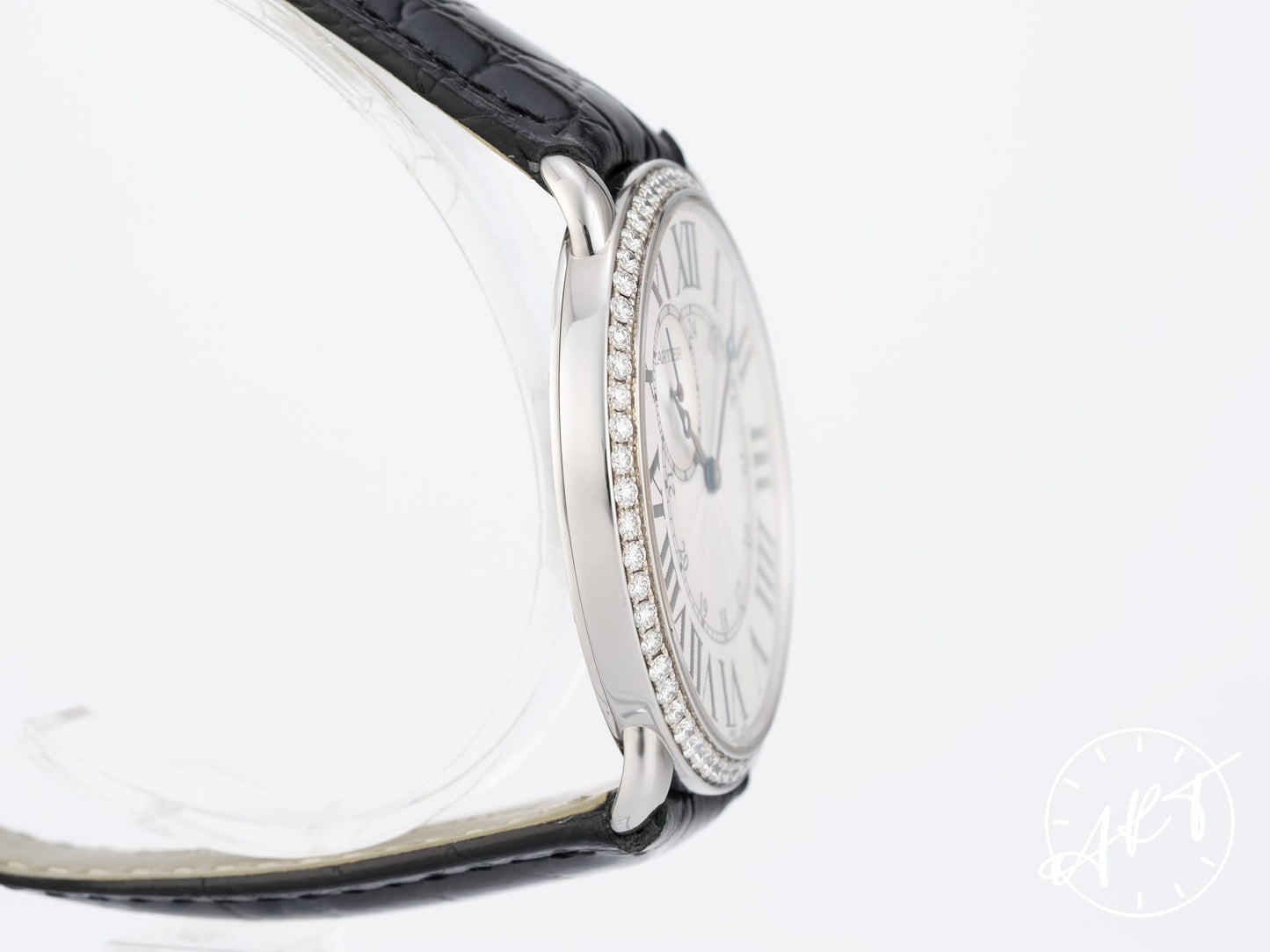 Cartier Ronde Louis Cartier 18K WG FACTORY Diamond Manual Watch WR007002 w/ B&P