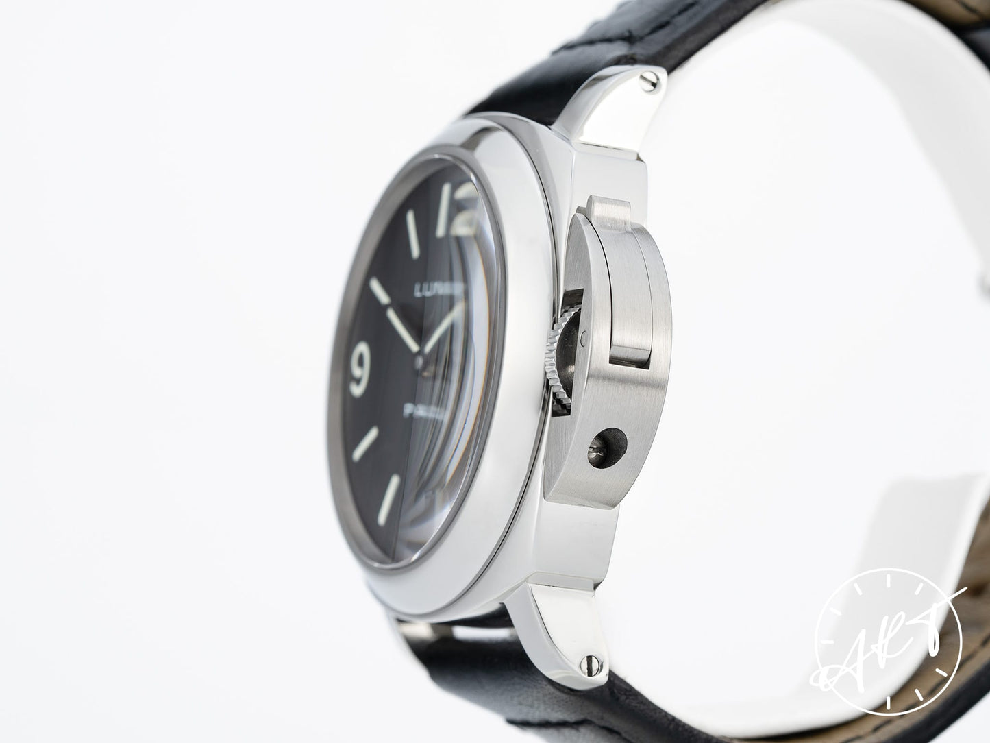 Panerai PAM 000 Luminor Base Logo Black Dial SS Manual Watch PAM00000 w/ Box