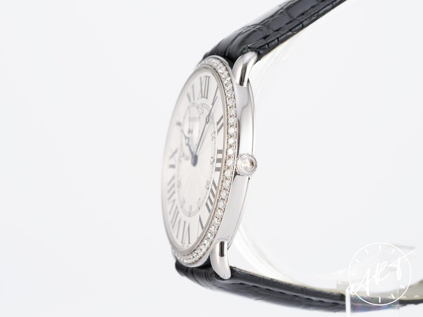 Cartier Ronde Louis Cartier 18K WG FACTORY Diamond Manual Watch WR007002 w/ B&P