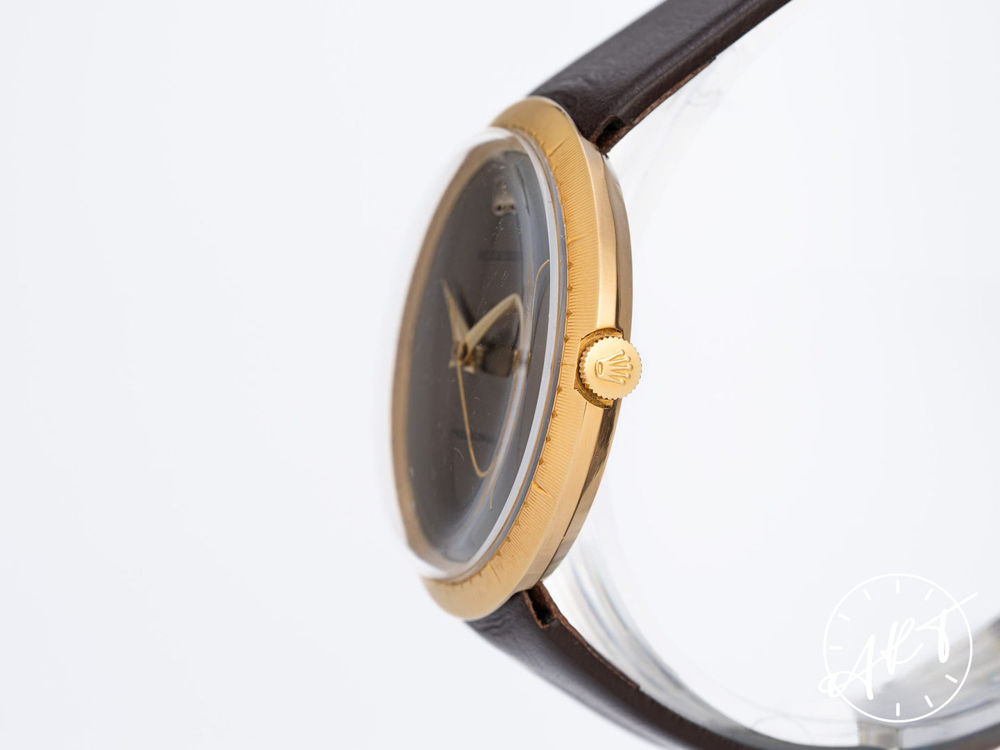 Rolex Oyster Precision Disco Volante Brown Dial “UFO” 18K Gold Manual Watch 9522