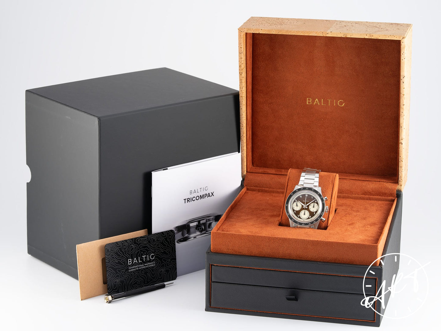 Baltic Tricompax Chrono Silver & Brown Dial SS Perpetuel Gallery Tropical 200 Pcs Ltd Watch BP