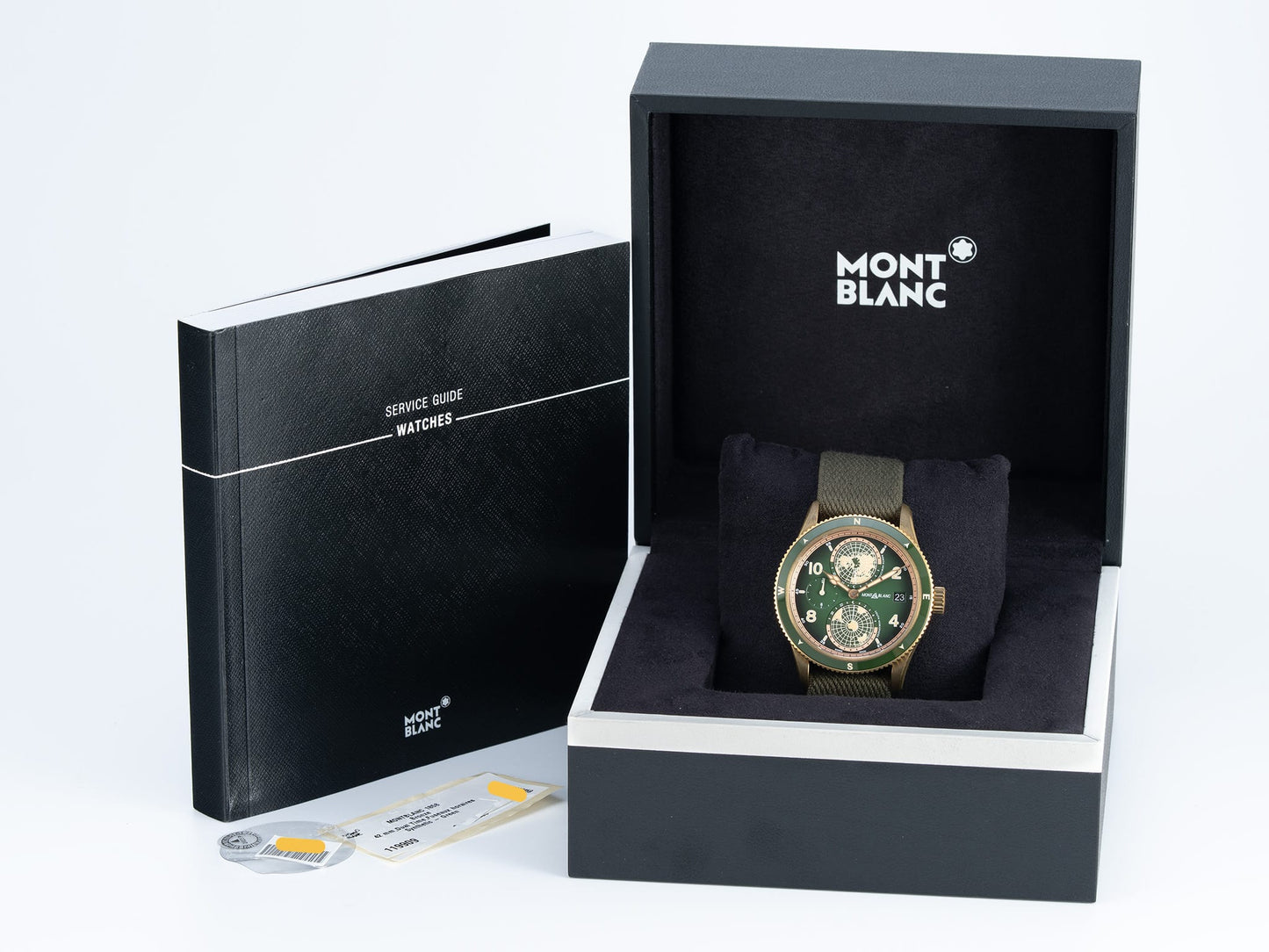 NEW Montblanc 1858 Geosphere GMT Day/Night Green Dial Bronze Ltd Watch 119909 BP