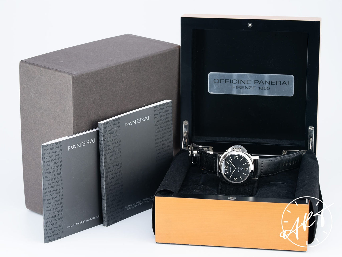 Panerai PAM 000 Luminor Base Logo Black Dial SS Manual Watch PAM00000 w/ Box