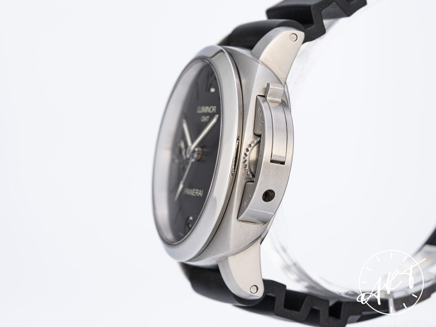 Panerai PAM 320 Luminor 1950 R Serial 3 Days GMT Black Dial SS Watch PAM00320 w/Box
