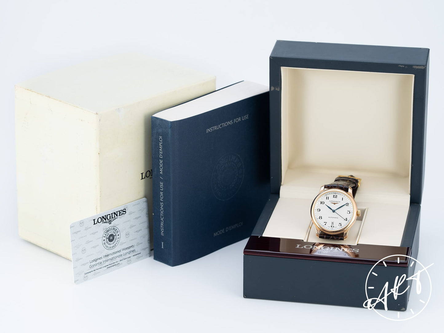 Longines Master Collection Silver Dial 18K Rose Gold Automatic Watch in FULL SET