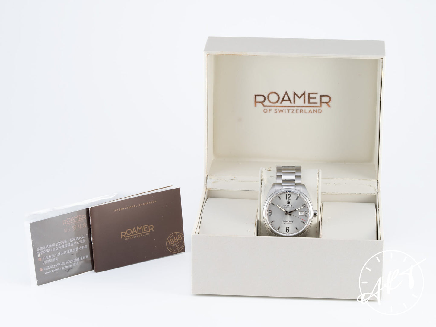NEW Roamer Superking Silver Dial Stainless Steel Automatic Watch in FULL SET