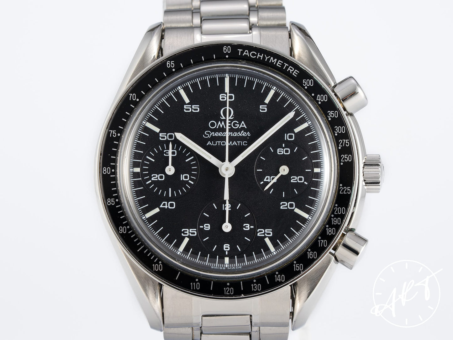 Omega Speedmaster Reduced Chronograph Black Dial SS Auto Watch 3510.50.00 w/ B&P