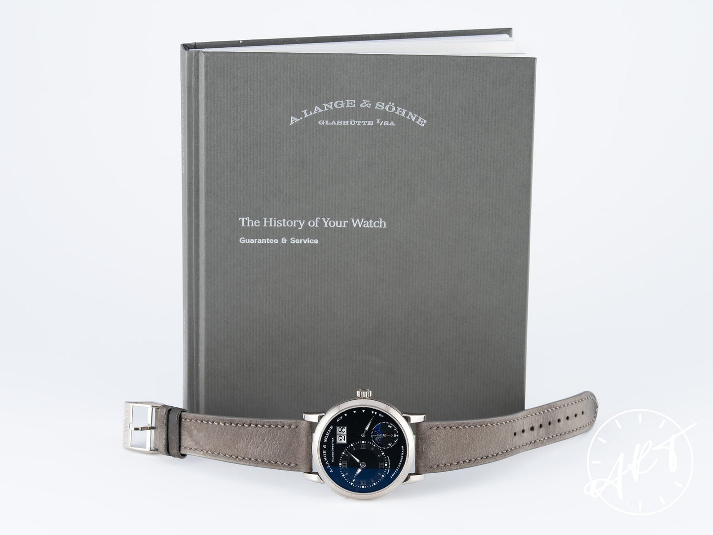 A. Lange & Söhne Lange 1 Moonphase Black Dial 18K White Gold Manual Watch 192.029 w/ B&P