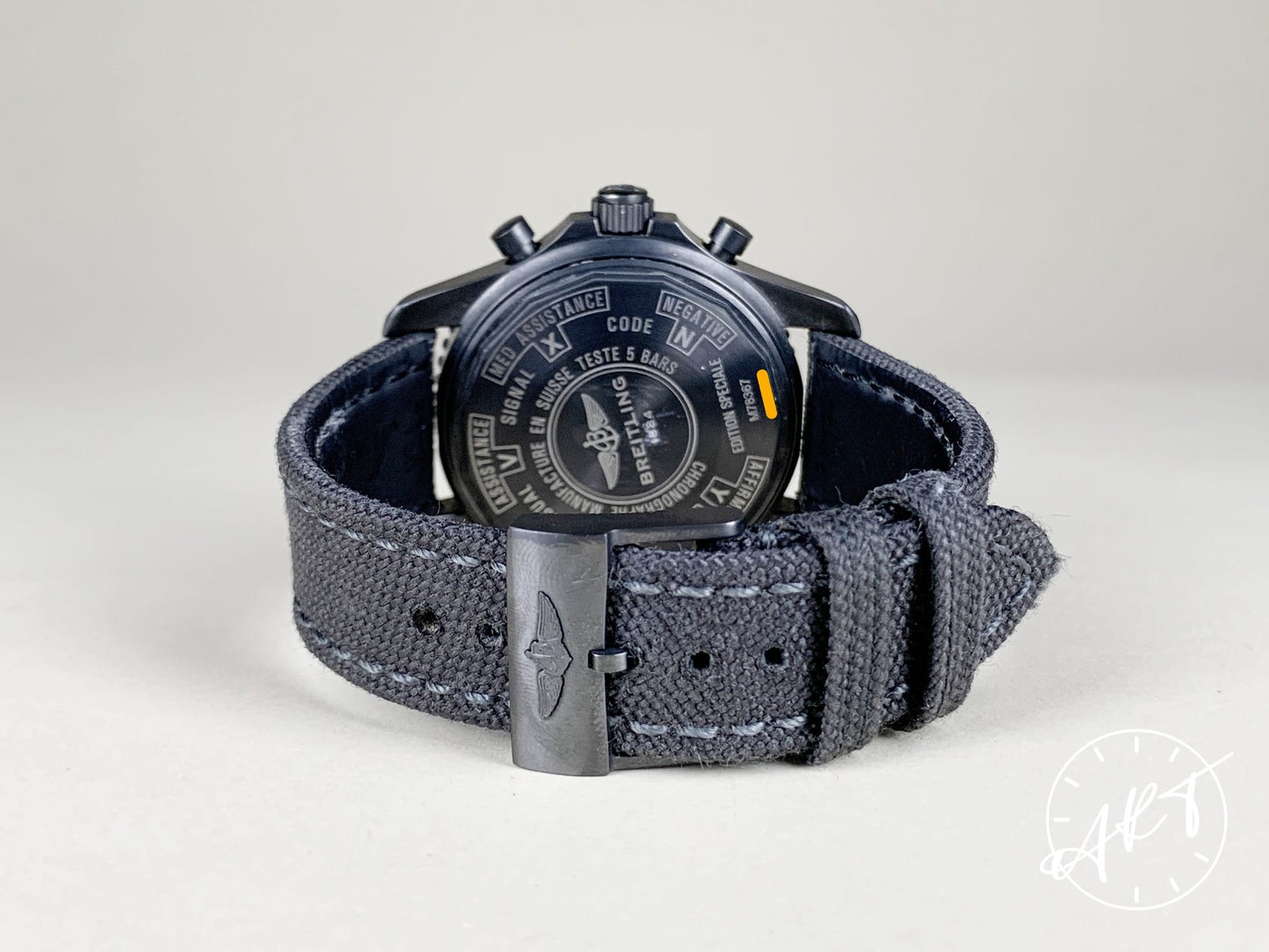 Breitling Chronospace Military Black PVD SS SuperQuartz Watch M78367 w/ Box