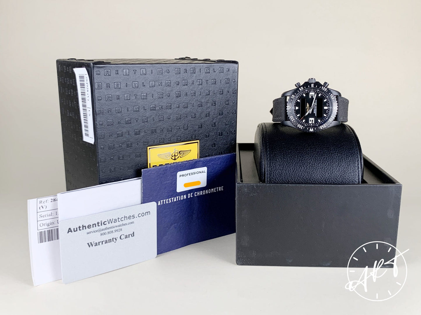 Breitling Chronospace Military Black PVD SS SuperQuartz Watch M78367 w/ Box