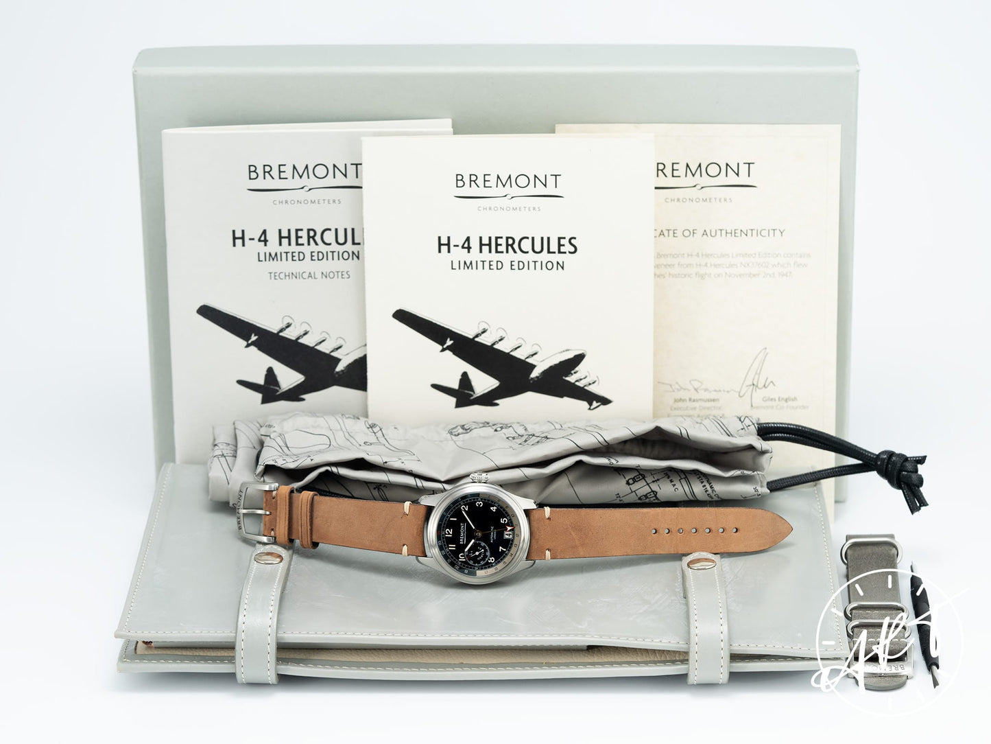Bremont Hercules GMT Black Dial SS Auto Ltd Ed Pilot Watch H-4/SS w/ B&P