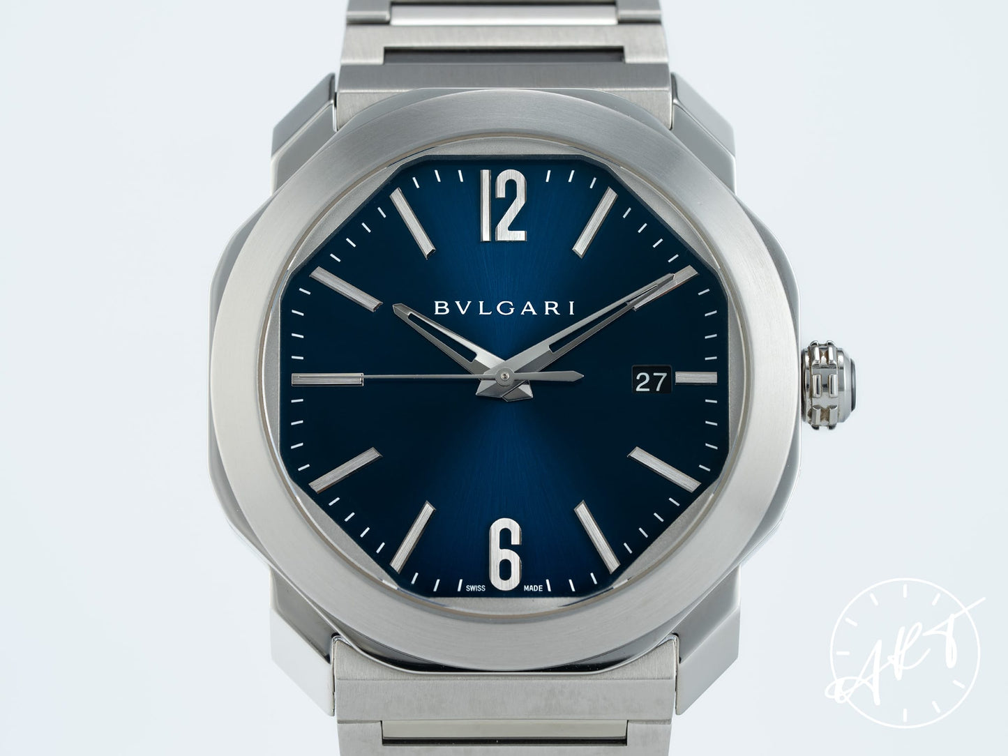 Bvlgari Octo Roma Blue Dial Stainless Steel Automatic Watch 102856 w/ Box