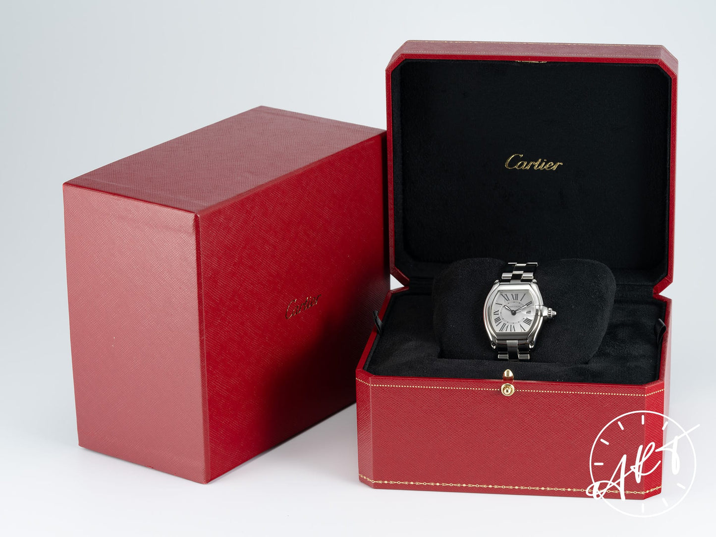 Cartier Roadster Silver Roman Dial SS Quartz Ladies Watch 2675 w/ Box
