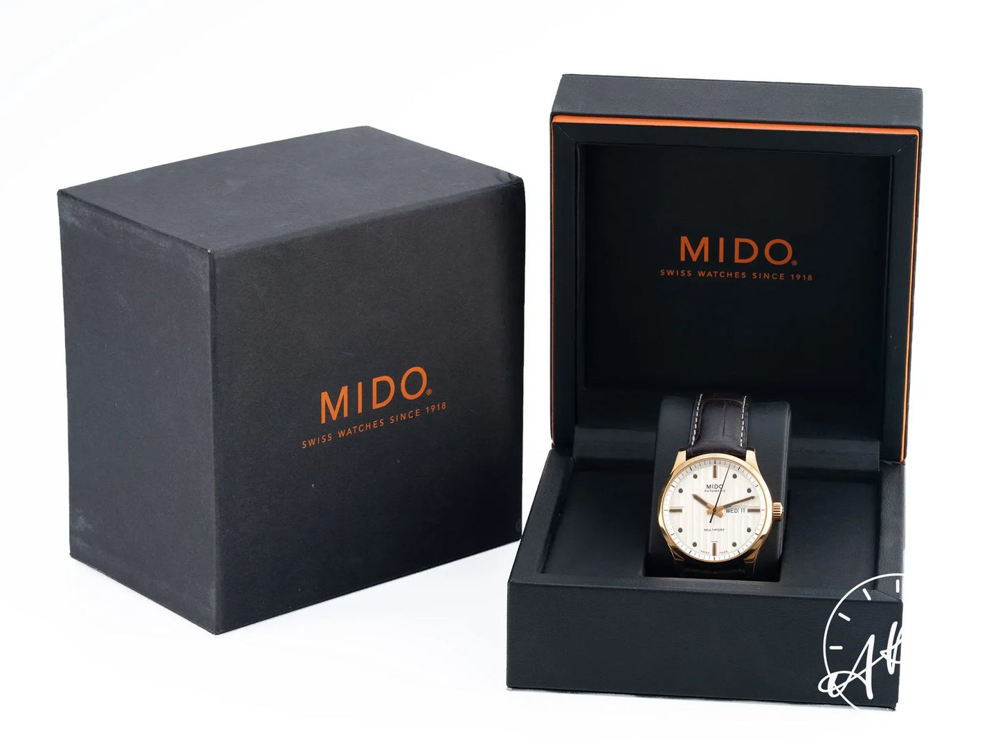 Mido Multifort Silver Dial Rose Gold-Coated Stainless Steel Automatic Watch w/ Box