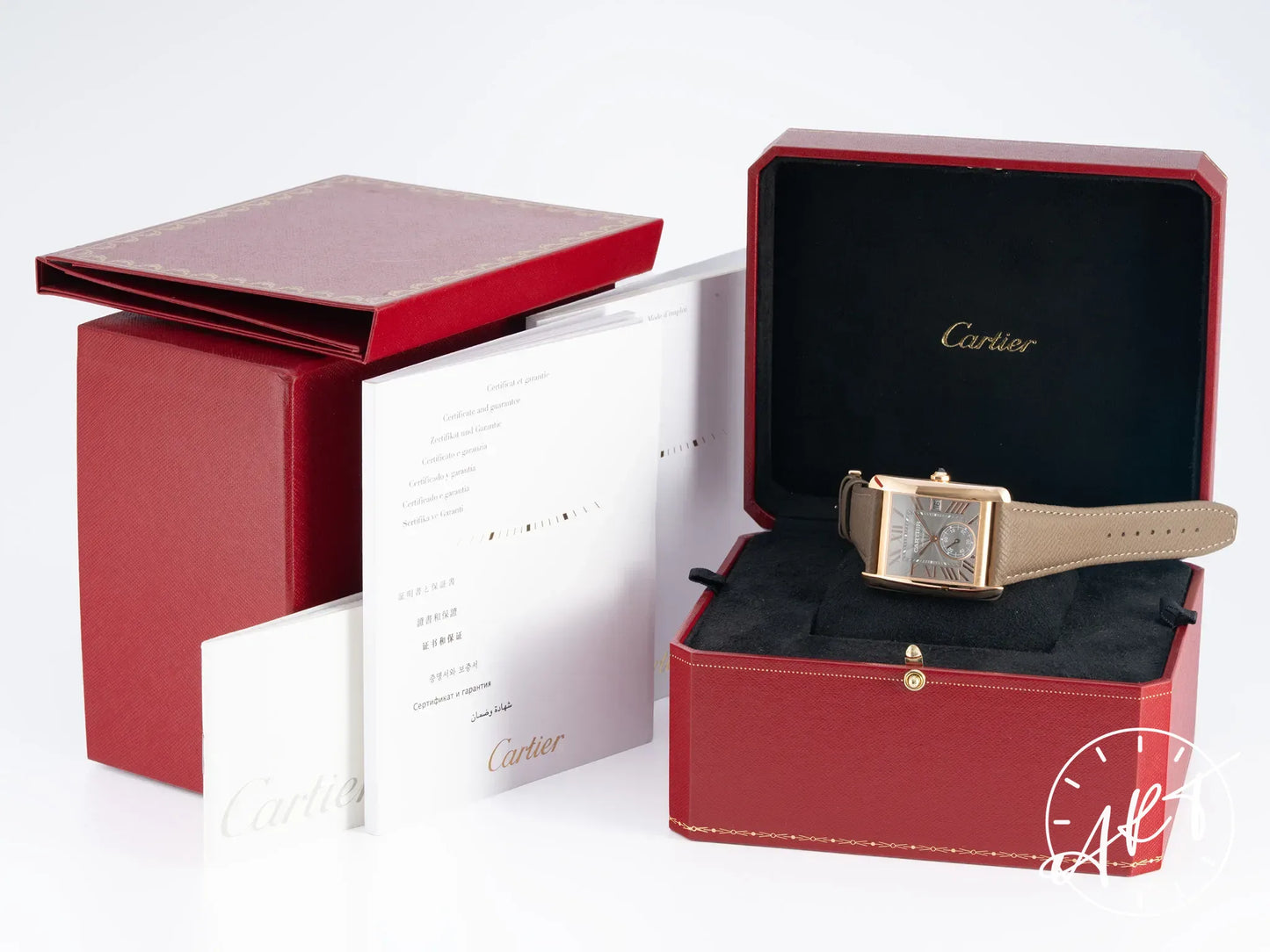 Cartier Tank MC Grey Dial 18K Rose Gold Automatic Watch WGTA0014 in FULL SET