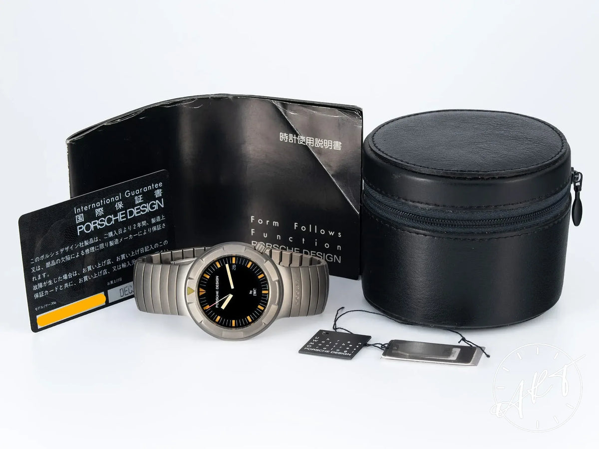 Vintage IWC Porsche Design Ocean 2000 Black Dial Titanium Auto Watch IW3504 BP