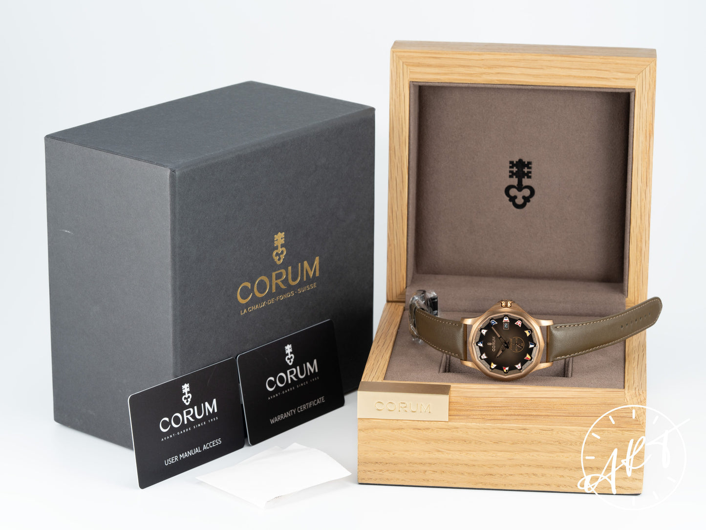 NEW Corum Admiral 42 Brown Dial Bronze Auto 100 Pcs Ltd Ed Watch in FULL SET