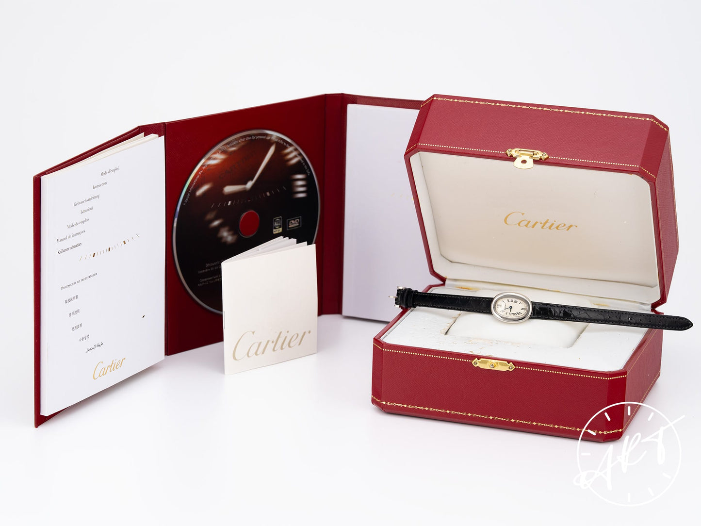 Cartier Mini Baignoire Silver Dial 18K WG Oval Quartz Ladies Watch W1518956 BP