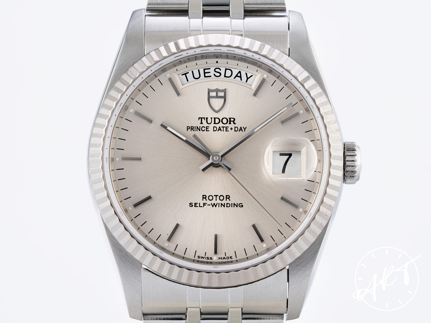 Tudor Prince Day-Date Silver Dial Stainless Steel Automatic Watch 76214