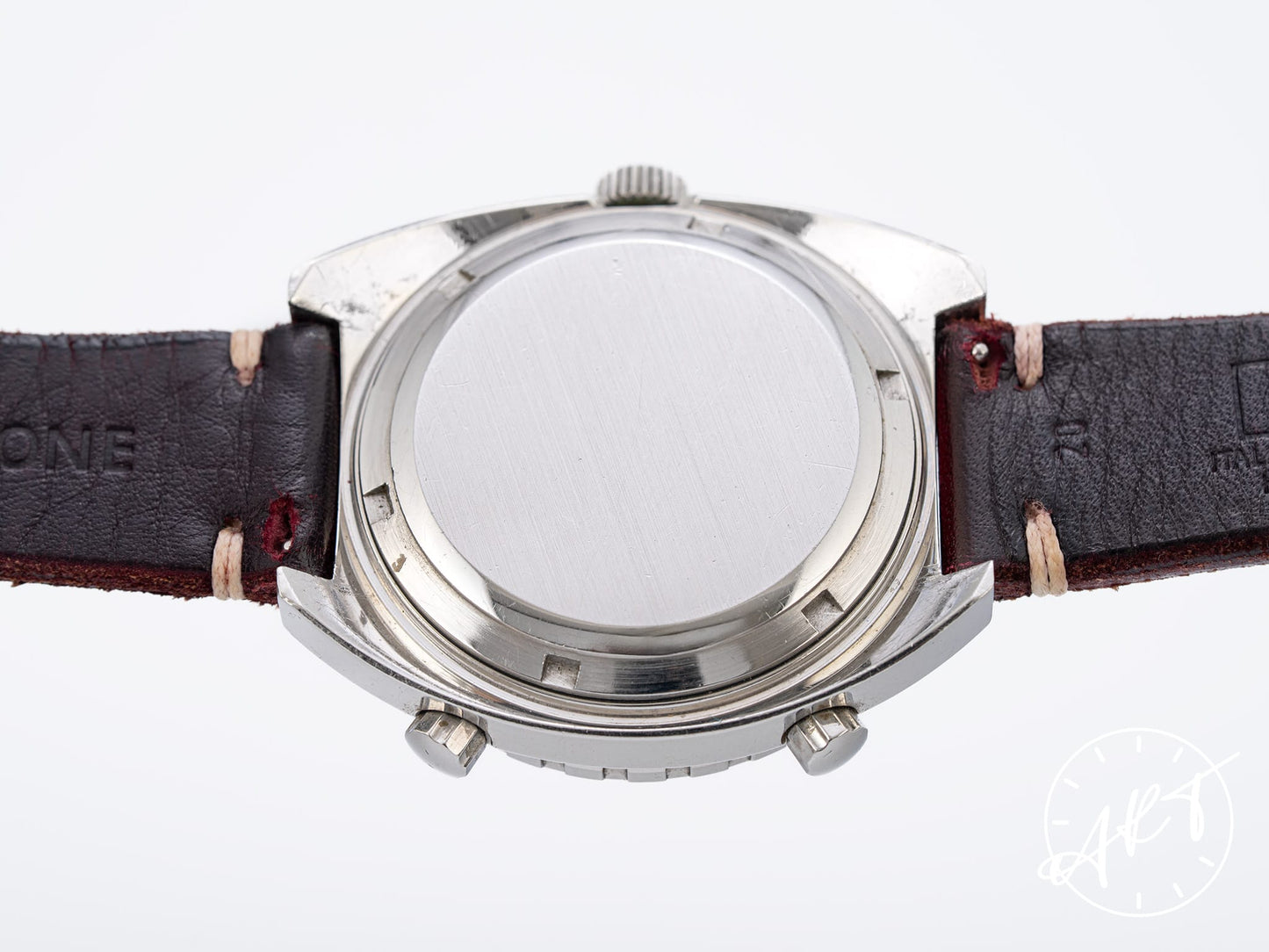 Vintage Heuer Autavia Chronograph Reverse Panda Dial SS Auto Watch 1163