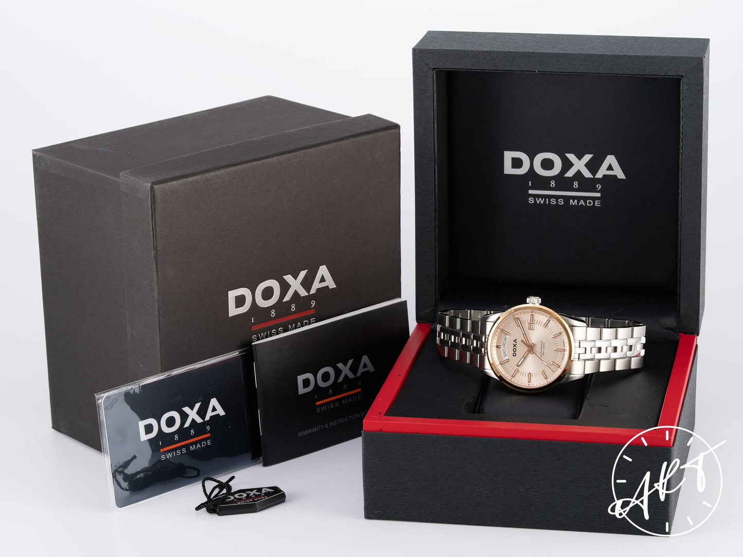 NEW DOXA Executive Homme Day-Date Champagne Dial Two-Tone RG Plated & SS Watch D188RIY BP