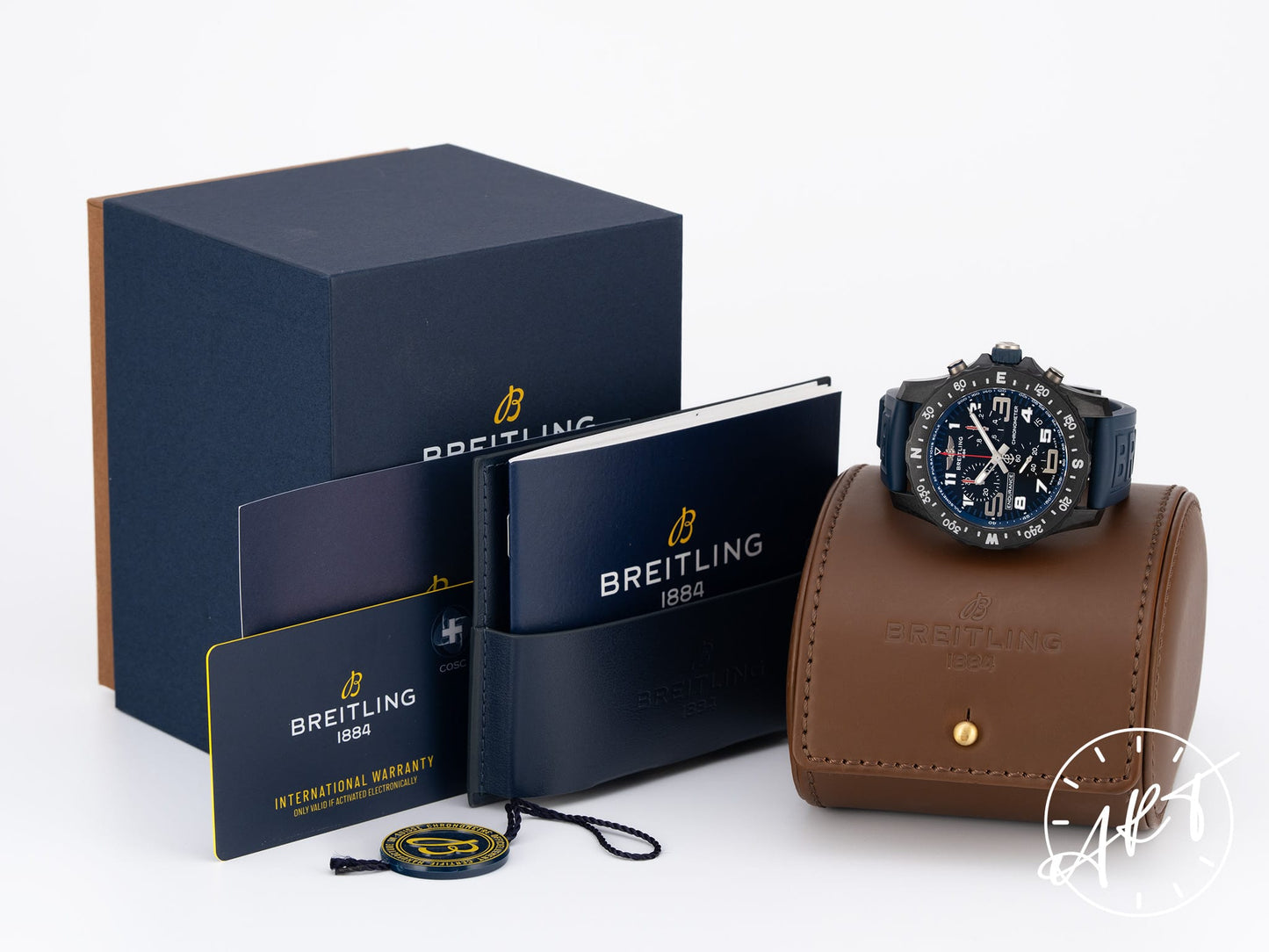 Breitling Endurance Pro 44 Chrono Black SS Quartz Blue Military Watch X82310 BP