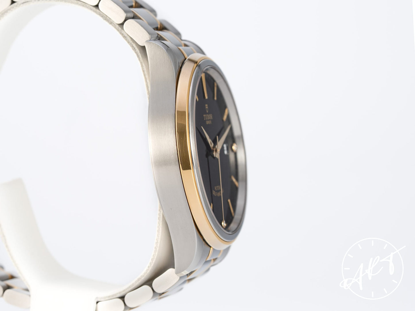 Tudor Style 41 Black Diamond Dial Two-Tone 18K Gold & SS Auto Watch 12703