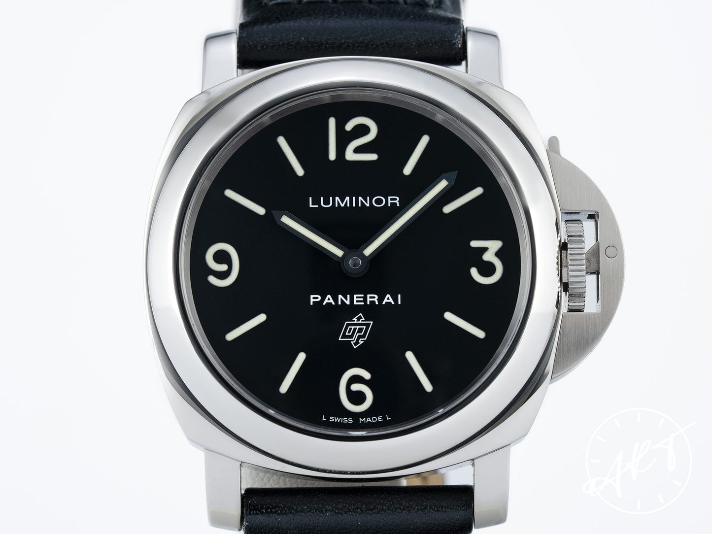 Panerai PAM 000 Luminor Base Logo Black Dial SS Manual Watch PAM00000 w/ Box