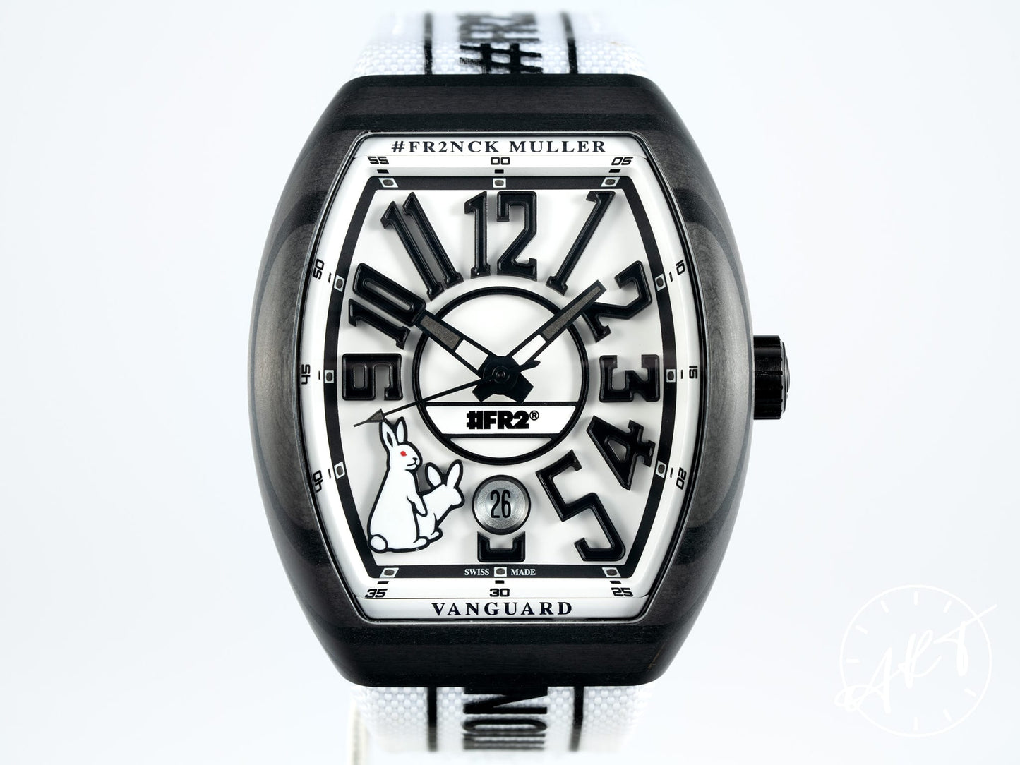 NEW Franck Muller Vanguard White Dial “#FR2” Black Carbon Fiber 800 Pcs Ltd Watch BP