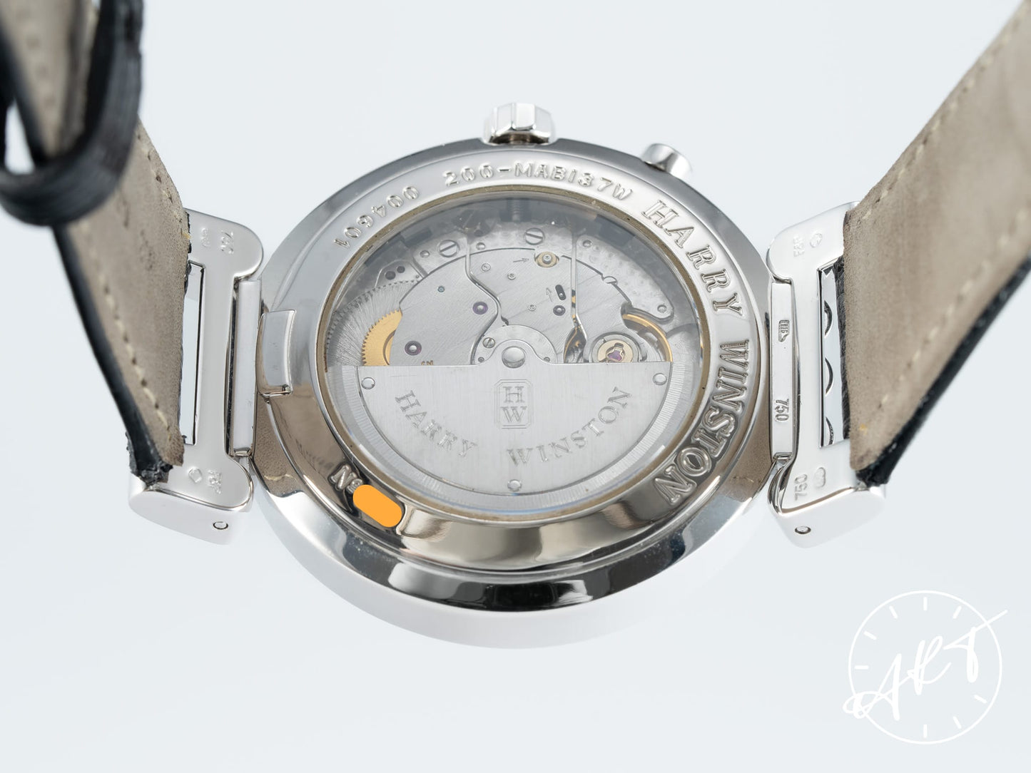 Harry Winston Premier Encenter Biretro Day & Date Silver Dial 18K WG Watch 200-MAB137W