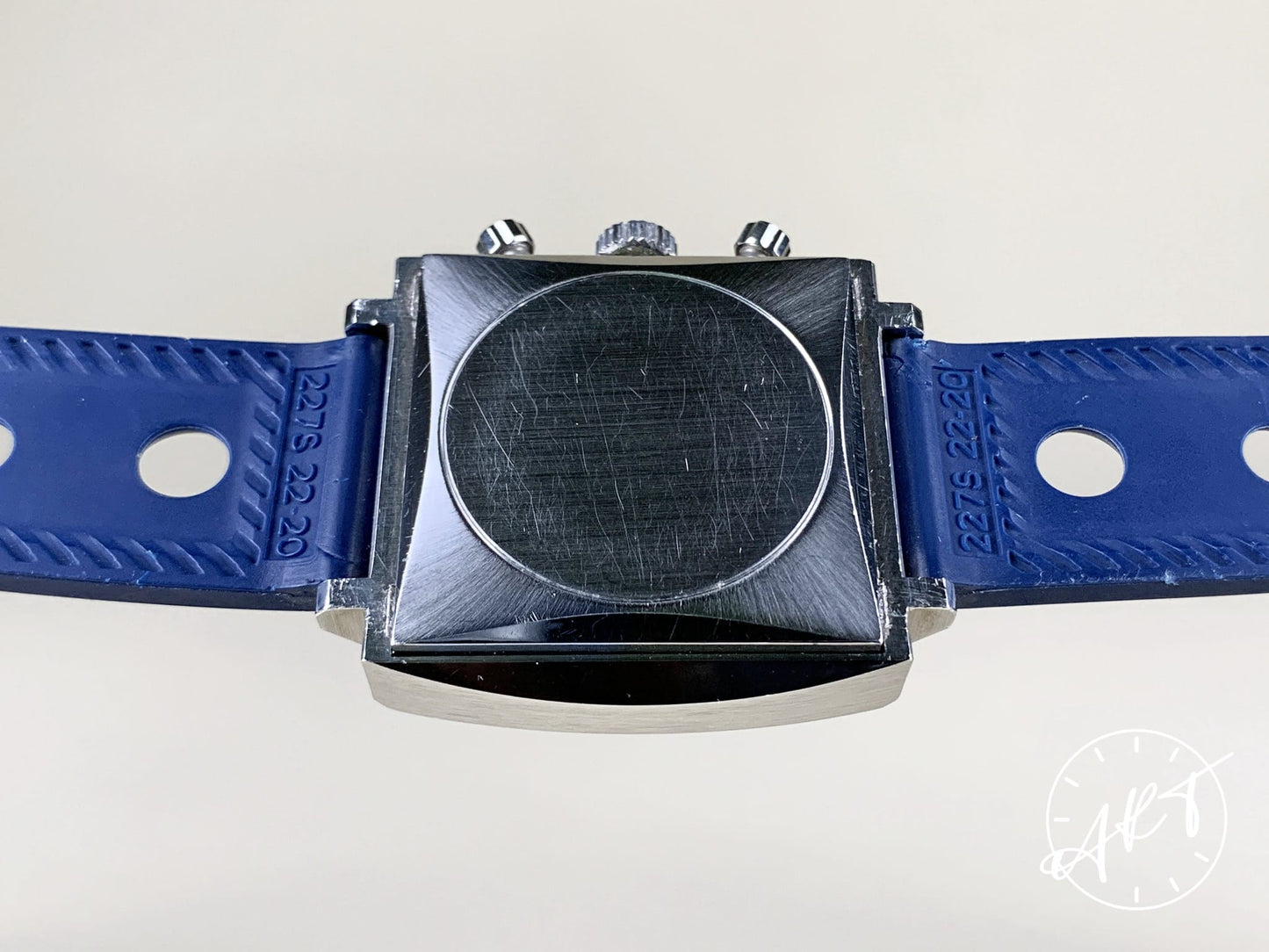 Vintage 1970s Heuer Monaco Chronograph Blue Dial SS Manual Watch 73622