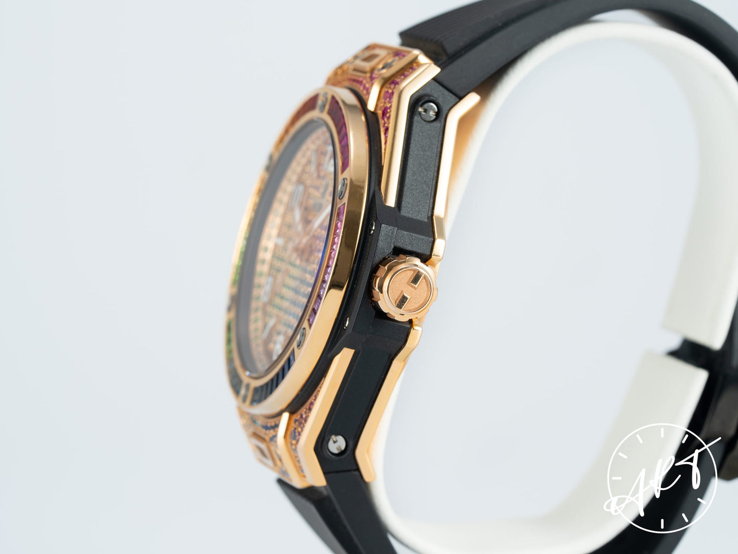 Hublot Big Bang One Click Multicolor Stone Dial King Gold Auto Rainbow Watch BP