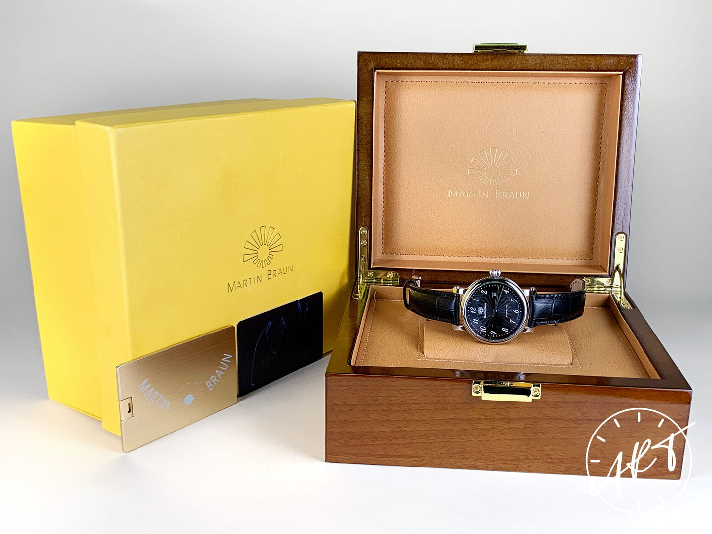 NEW Martin Braun Teutonia Black Dial Stainless Steel Automatic Watch in FULL SET