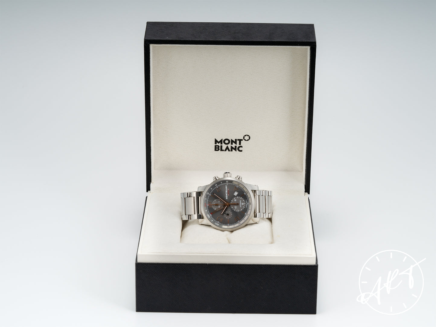 Montblanc Timewalker UTC Chronograph Gray Dial SS Auto Watch 107303 w/ Box