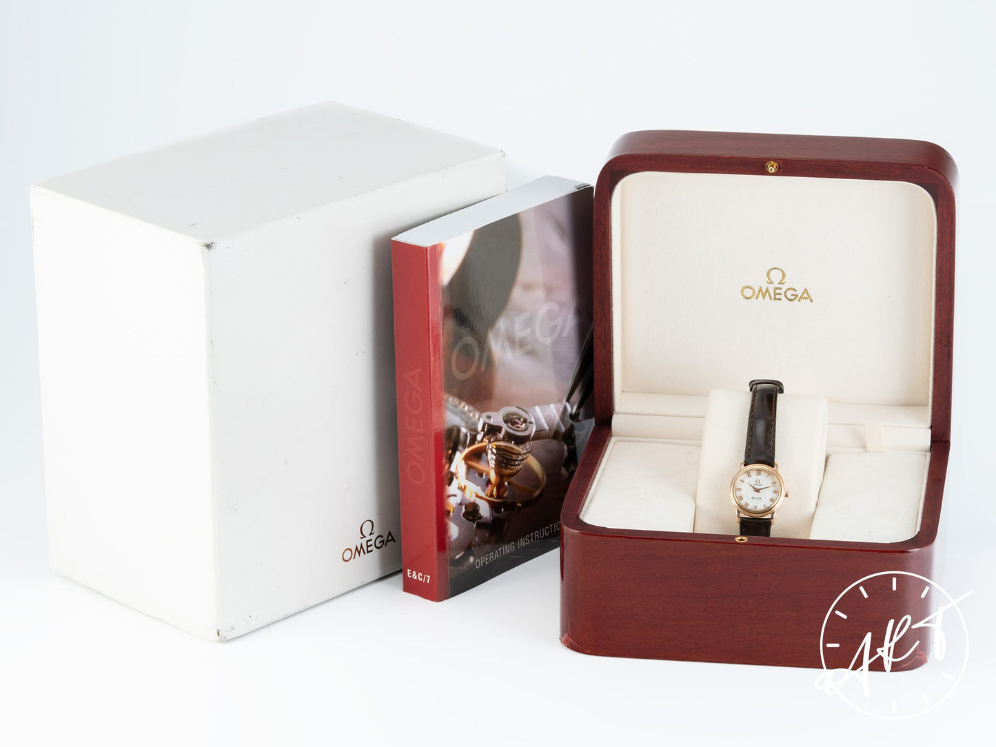 Omega De Ville Prestige MOP Dial 18K RG Quartz Ladies Watch 4693.71.02 w/ Box