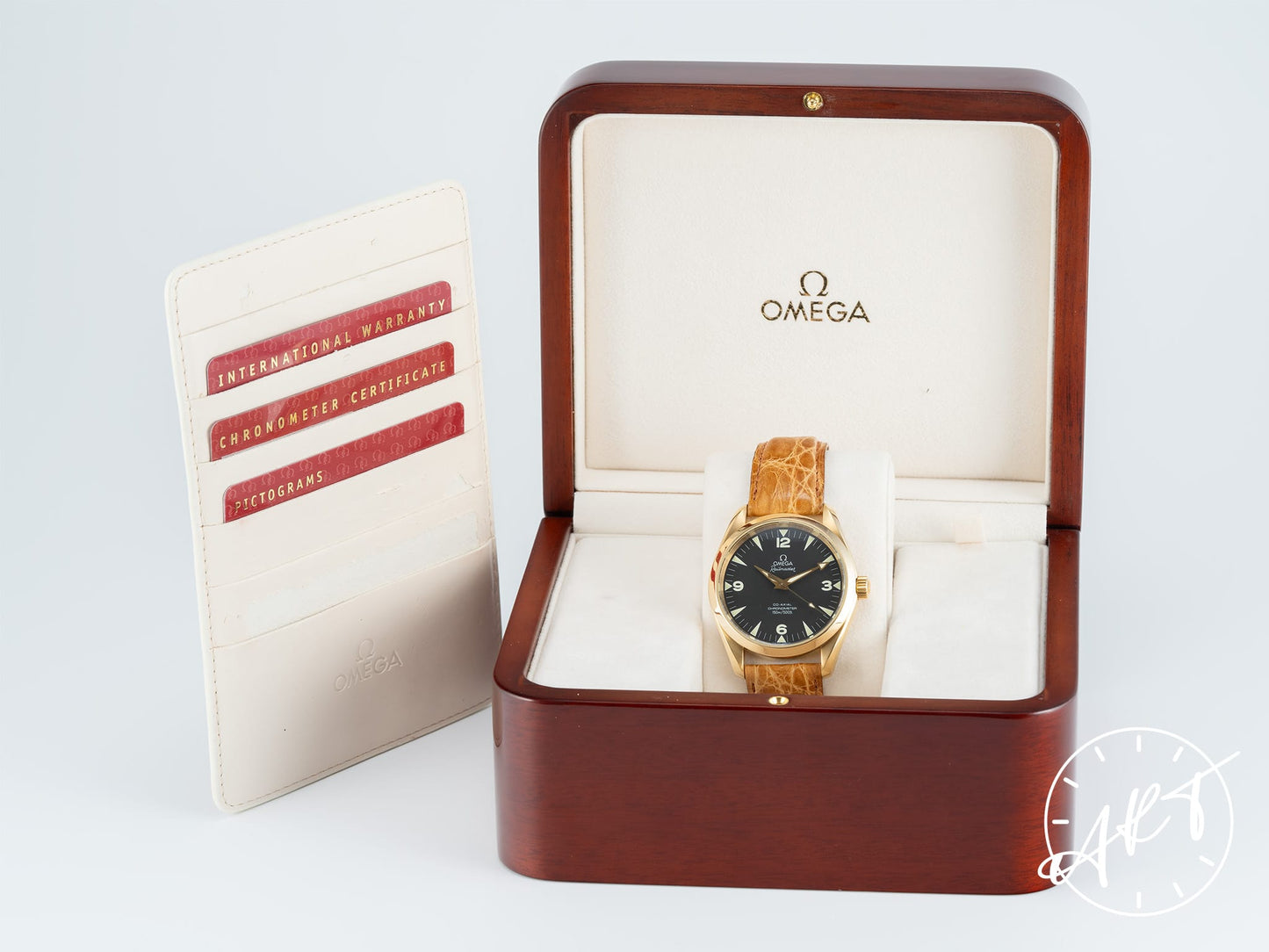Omega Seamaster Railmaster Black Dial 18K Gold Auto Ltd Watch 2608.52.37 w/ B&P