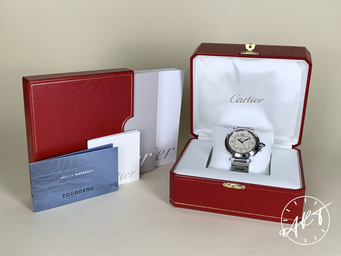 Cartier Pasha Silver Dial Stainless Steel Automatic Watch W31072M7 in FULL SET