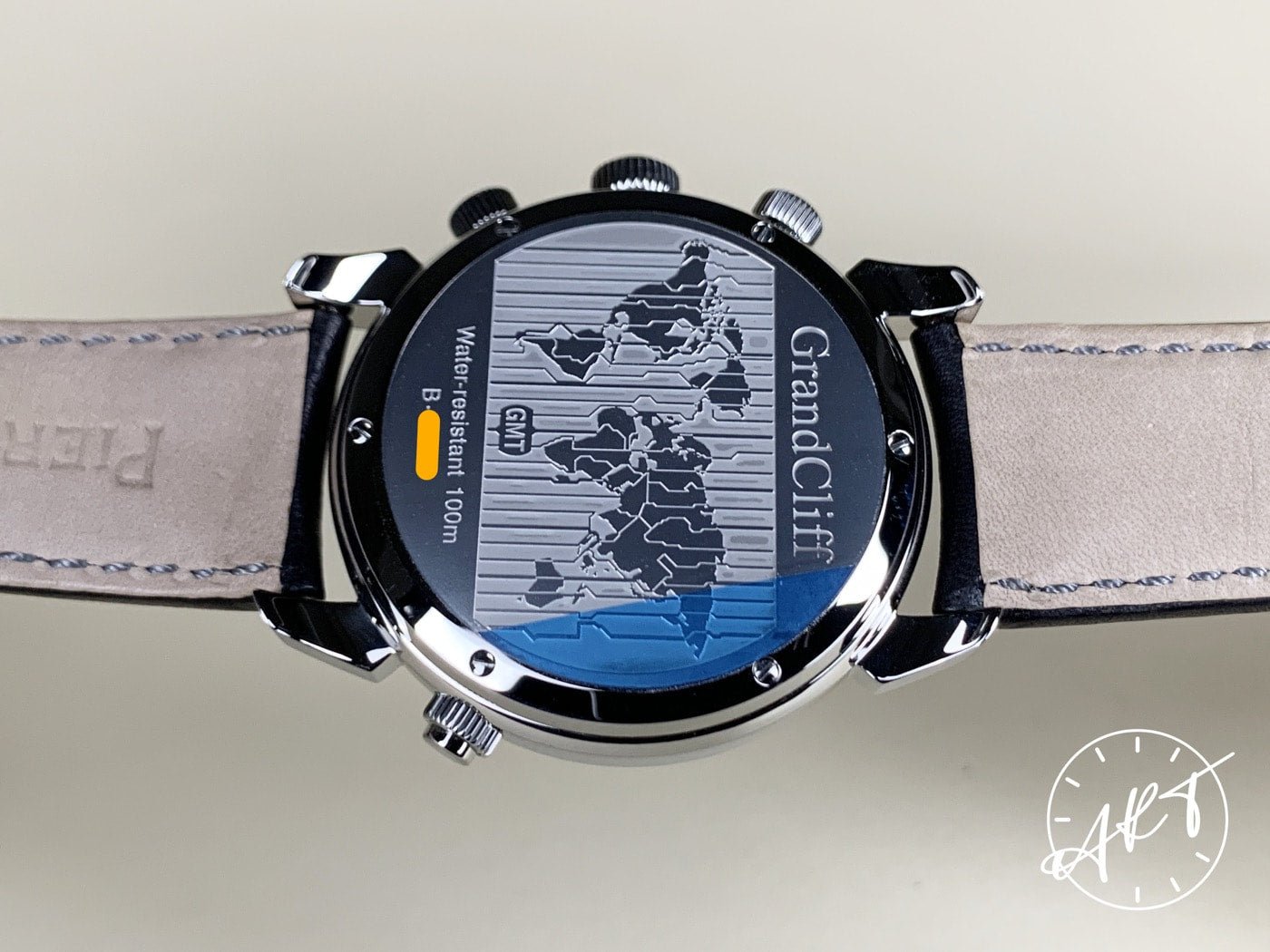 NEW Pierre DeRoche Grandcliff GMT Black & Silver Dial SS Auto Watch w/ B&P
