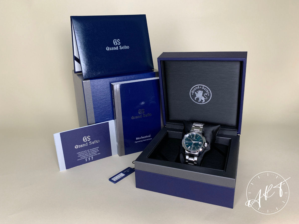 Grand Seiko Heritage Hi-Beat GMT Green Dial SS Auto Asia Ltd Watch SBGJ241 w/ BP