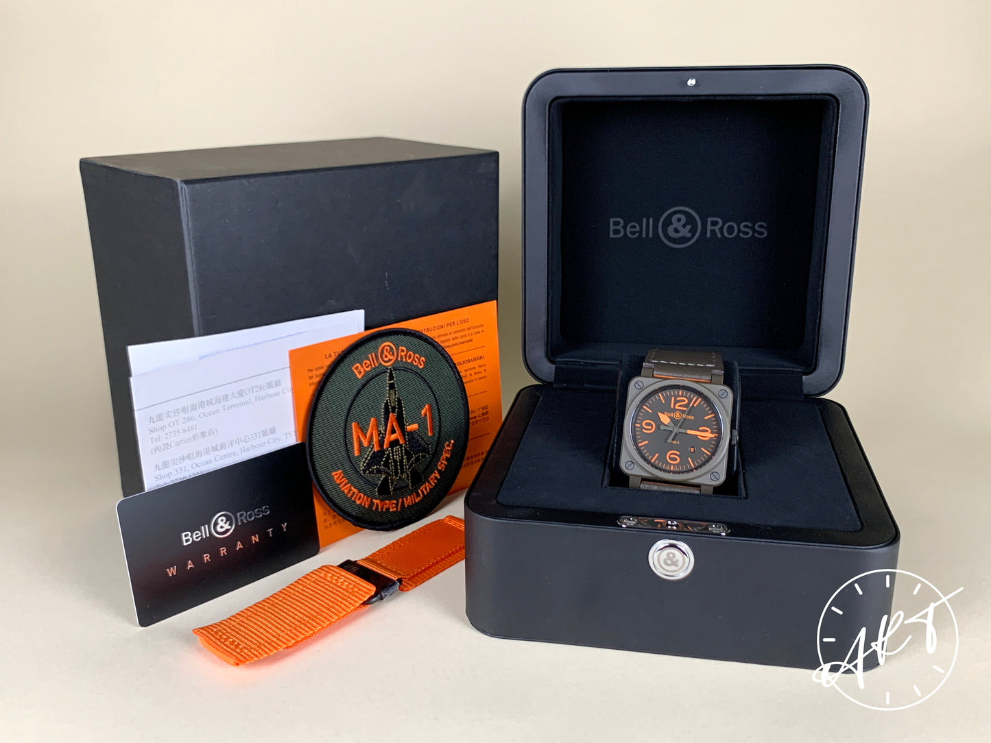 Bell & Ross Khaki Dial Black Ceramic 999 Pcs Ltd Military Watch BR0392 BP