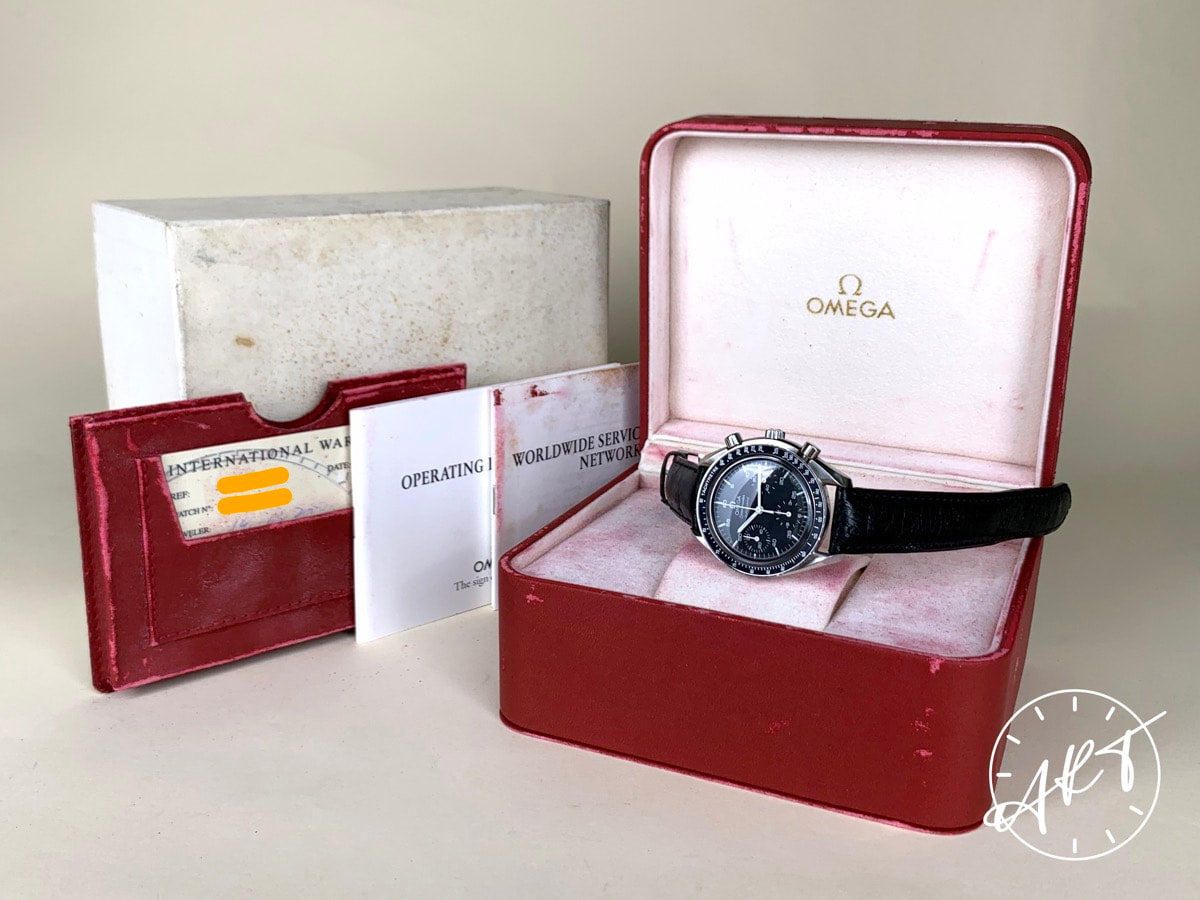 Omega Speedmaster Reduced Chrono Black Dial SS Auto Pilot Watch 3510.50.00 w/ BP