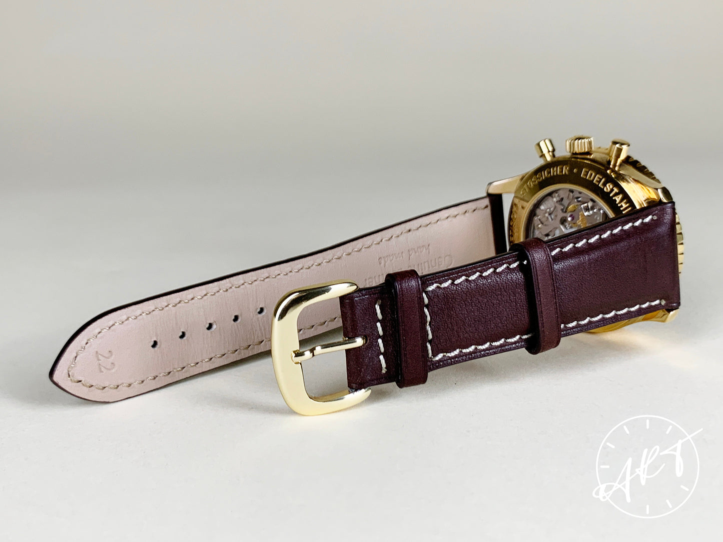 Sinn Navigation Chrono Inverted Panda Dial Gold Plated & SS Pilot Watch BP