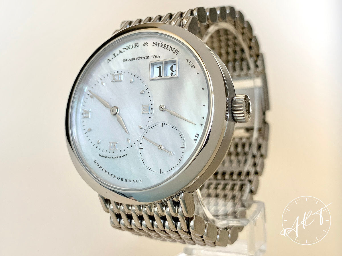 A. Lange & Söhne Lange 1 MOP Mother of Pearl Dial 18K WG Manual Watch 160.029 BP
