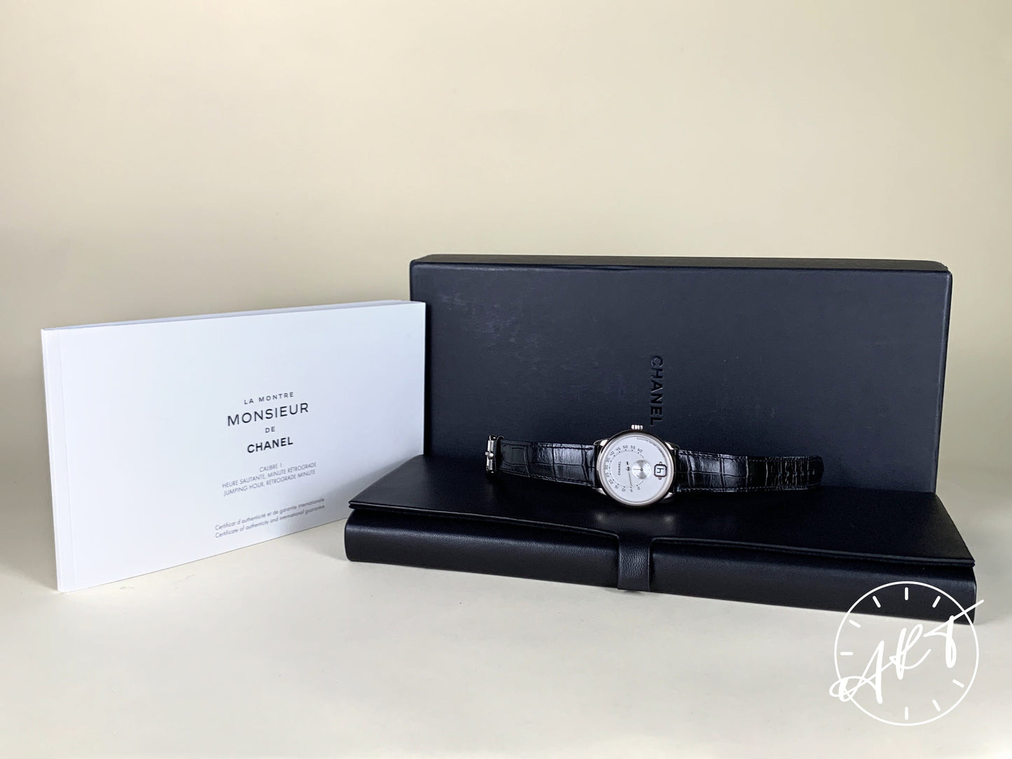 Chanel Monsieur de Chanel Jumping Hour Silver Dial 18K WG Manual Watch H4799 BP