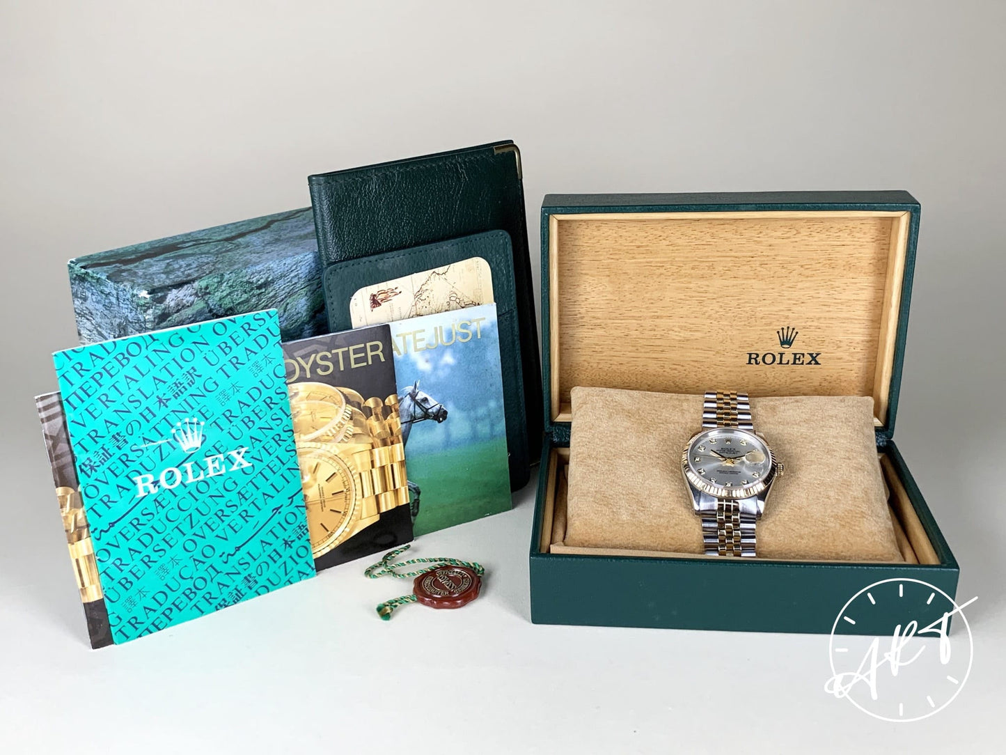 1991 Rolex Oyster Perpetual DateJust Silver Diamond Dial 18K Gold & SS Watch 16233 w/Box