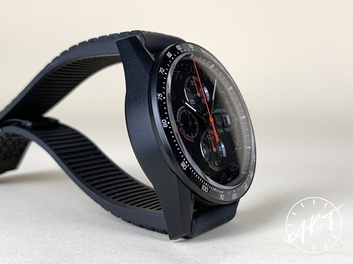 TAG Heuer Carrera Cal 1887 Chrono Black Dial Ceramic & Titanium Auto Watch w/ BP