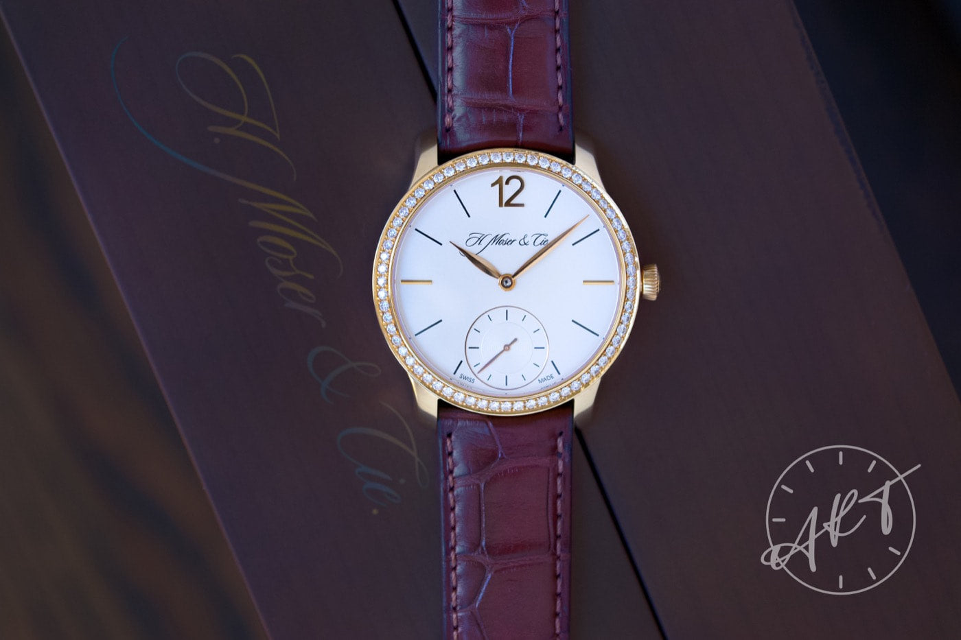 NEW H. Moser & Cie. Endeavour Factory Diamond Bezel White Dial 18K RG Watch BP