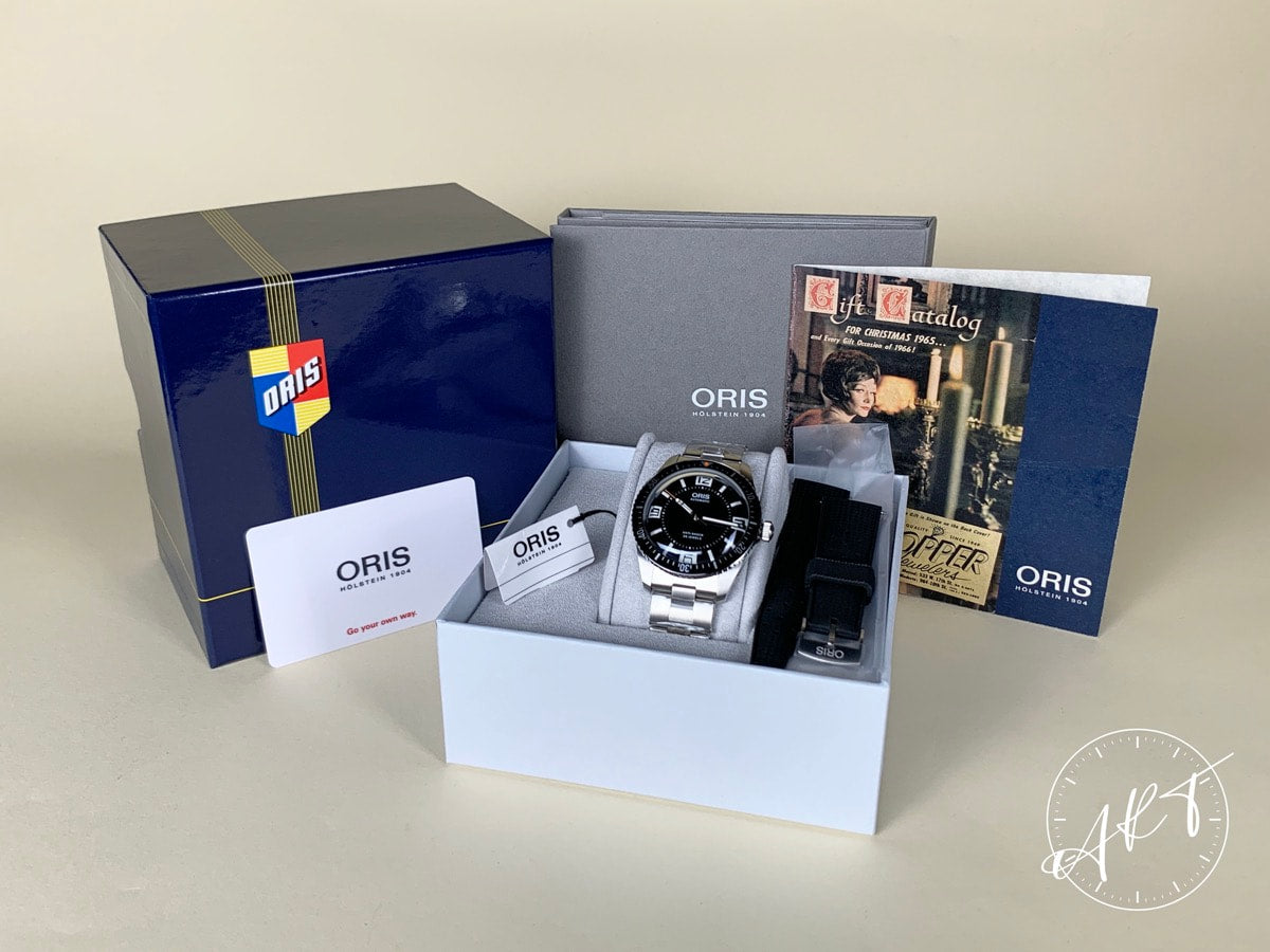 NEW Oris Divers Sixty-Five Black Dial SS Auto Maxi Topper Ltd Ed Watch w/ B&P