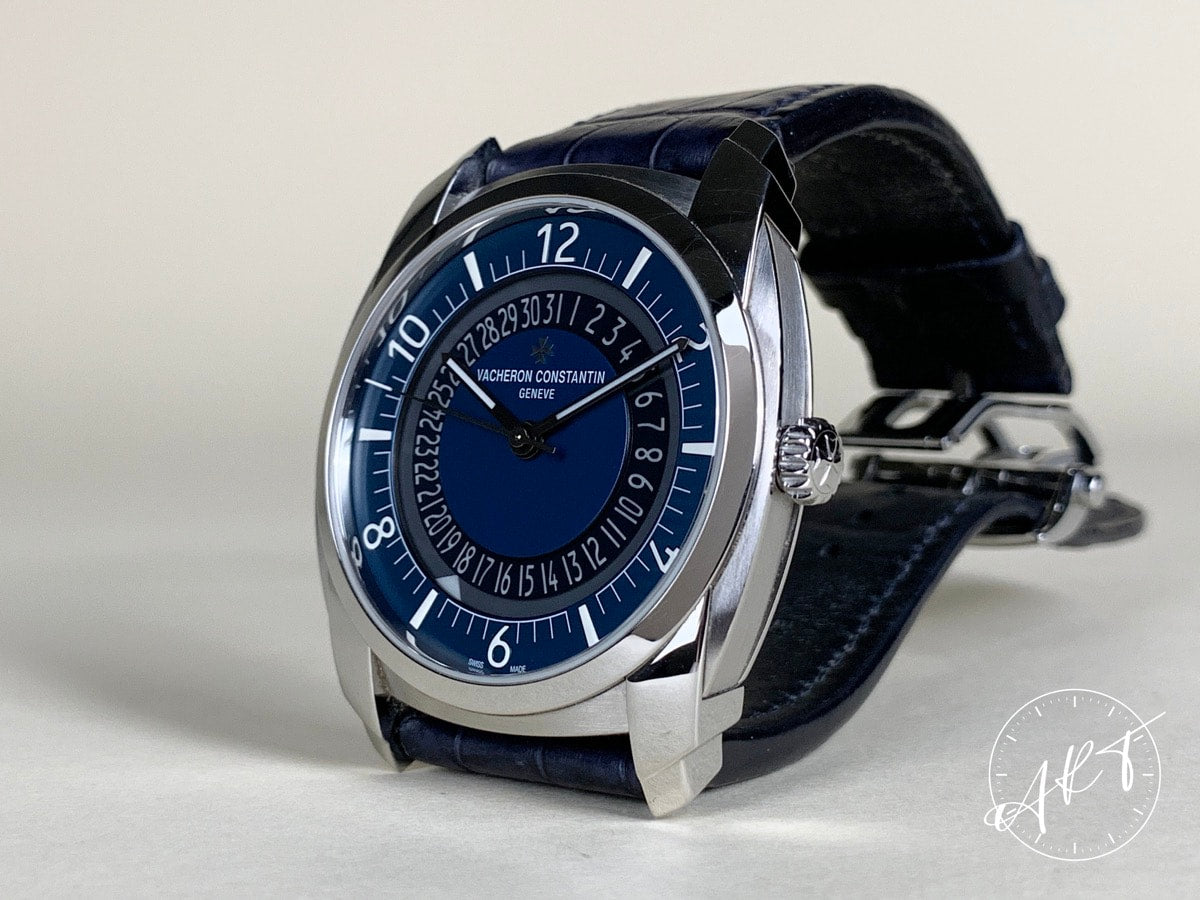 Vacheron Constantin Quai De L'lle Date Blue Dial SS Auto Watch 4500S w/ B&P